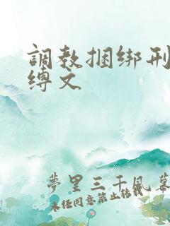 调教捆绑刑具束缚文