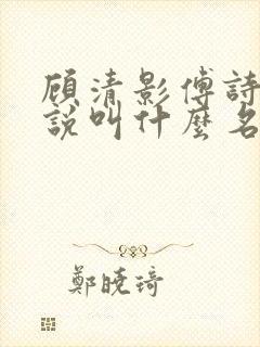 顾清影傅诗予小说叫什么名字