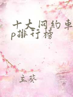 十大网约车app排行榜