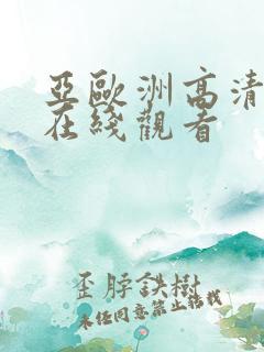 亚欧洲高清视频在线观看