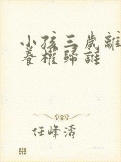 小孩三岁离婚抚养权归谁