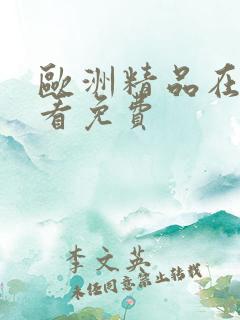 欧洲精品在线观看免费