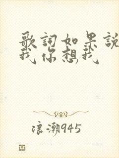 歌词如果说你爱我你想我