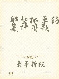 那些孤单的人啊是什么歌