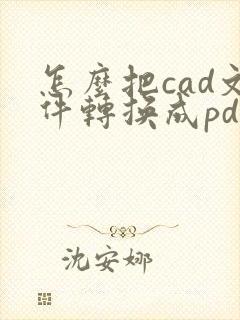 怎么把cad文件转换成pdf格式