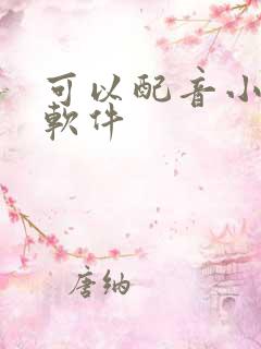 可以配音小说的软件