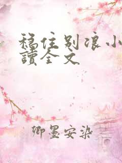 稳住别浪小说阅读全文