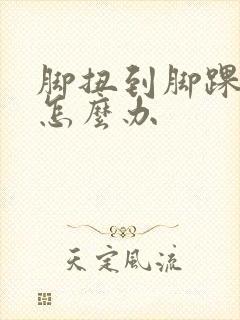 脚扭到脚踝肿了怎么办
