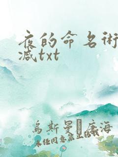 夜的命名术无删减txt