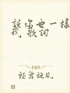 说你也一样爱着我 歌词