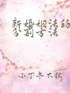 新婚姻法的财产分割方法