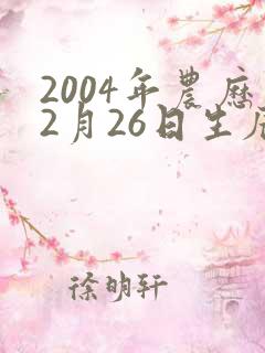 2004年农历2月26日生辰八字
