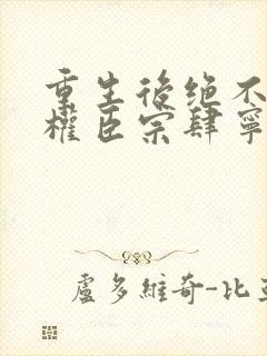 重生后绝不嫁给权臣宗肆宁芙小说阅读