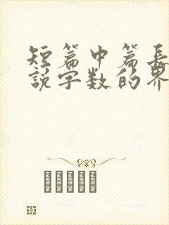短篇中篇长篇小说字数的界定