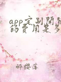 app定制开发的费用是多少