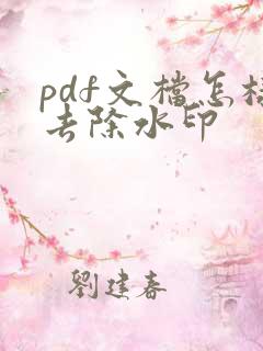 pdf文档怎样去除水印