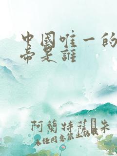 中国唯一的女皇帝是谁
