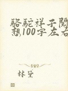 骆驼祥子阅读感想100字左右