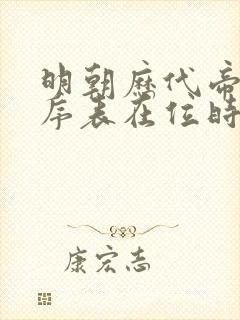 明朝历代帝王顺序表在位时间