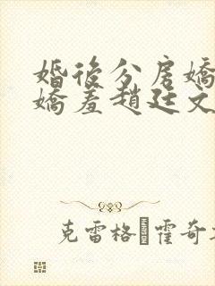 婚后分房娇夫别娇羞赵廷文方允阅读全文