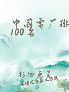 中国电厂排名前100名