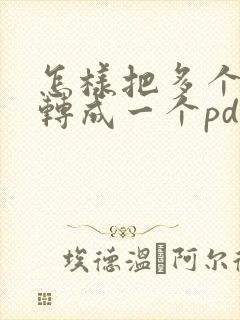 怎样把多个文件转成一个pdf文档