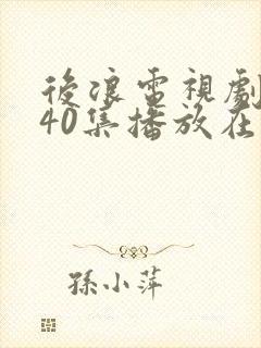 后浪电视剧全集40集播放在线观看全集