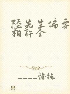 陆先生偏要以婚相许全