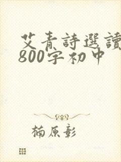 艾青诗选读后感800字初中