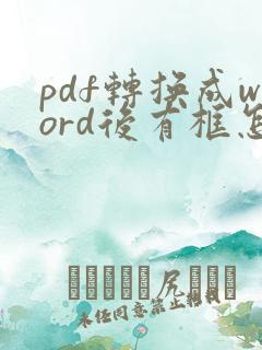 pdf转换成word后有框怎么办