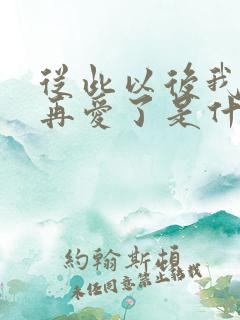 从此以后我不会再爱了是什么歌