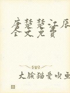 唐楚楚江辰最新全文免费
