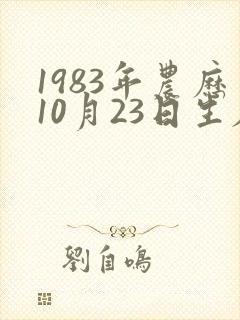 1983年农历10月23日生辰八字