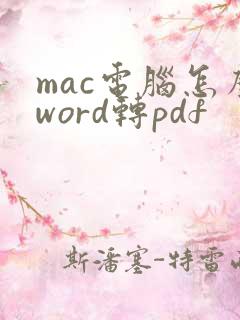 mac电脑怎么word转pdf