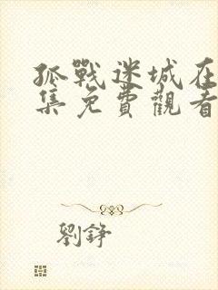 孤战迷城在线全集免费观看完整版