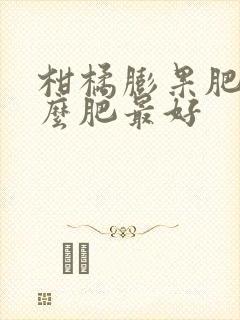 柑橘膨果肥用什么肥最好