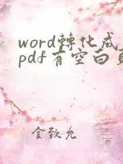 word转化成pdf有空白页咋弄