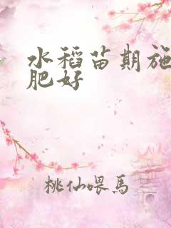 水稻苗期施什么肥好