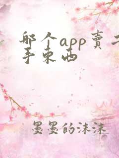 哪个app卖二手东西