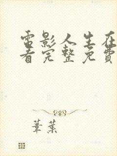 电影人生在线观看完整免费高清
