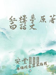 红楼梦原著翻译白话文