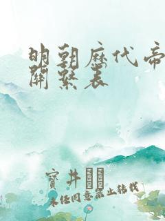明朝历代帝王的关系表