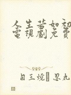 人生若如初相见电视剧免费全集在线