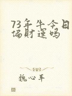 73年牛今日有偏财运吗