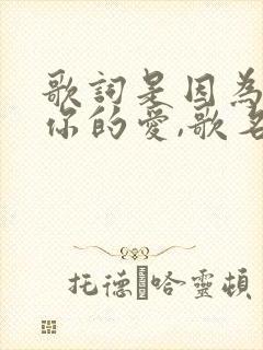 歌词是因为爱着你的爱,歌名是啥?