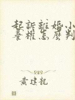 起诉离婚小孩抚养权怎么判