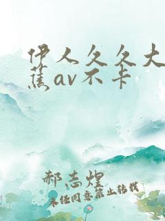 伊人久久大香线蕉av不卡