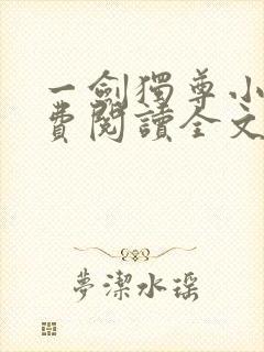 一剑独尊小说免费阅读全文笔趣阁
