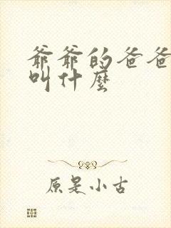 爷爷的爸爸应该叫什么