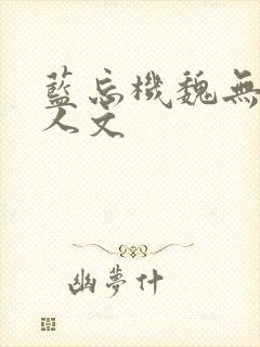 蓝忘机魏无羡同人文